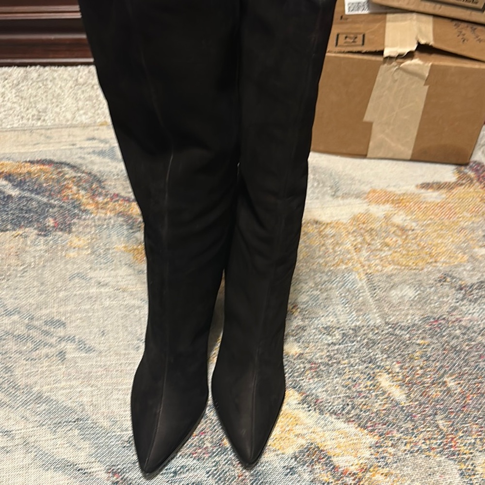 SCHUTZ Black Winter Rain Boots with Pointed Toe